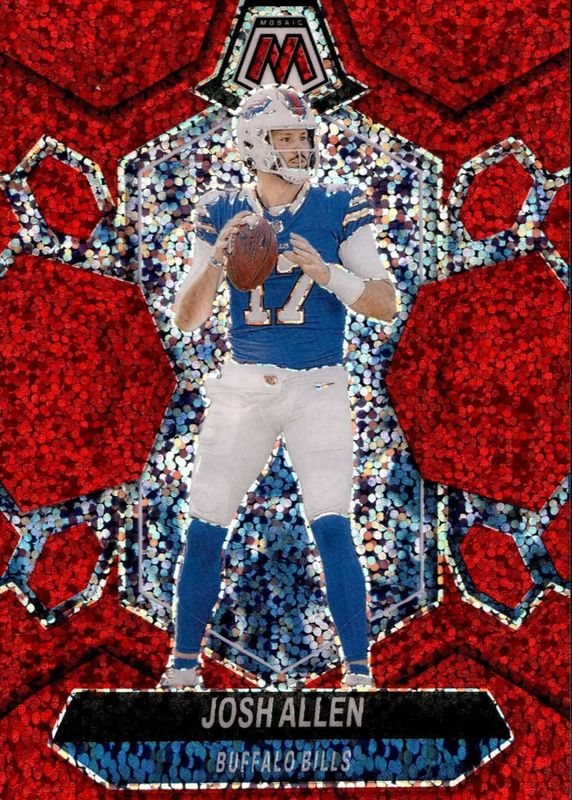 Josh Allen 2024 Mosaic #22 Red Sparkle /(SSP) RAW