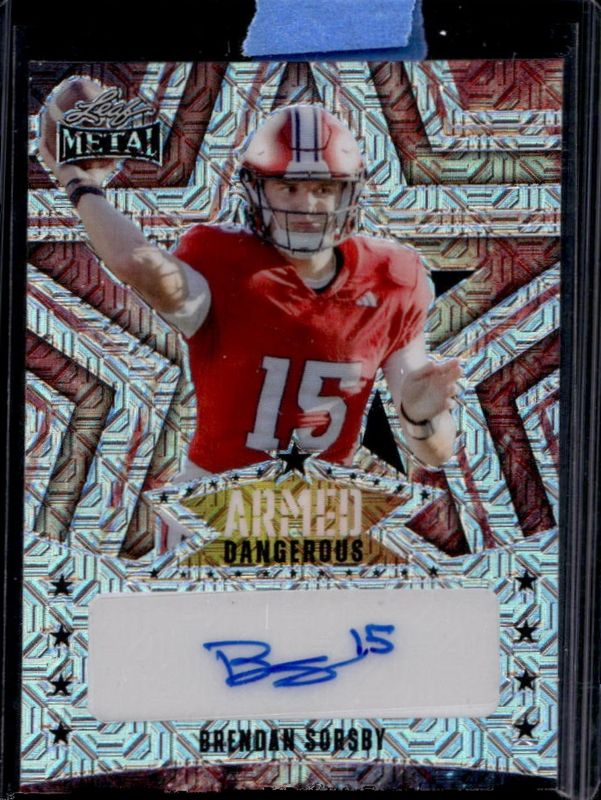 Brendan Sorsby 2024 Leaf Metal #AD-BS1 Armed & Dangerous Autographs - Mojo Galaxy /1 RAW
