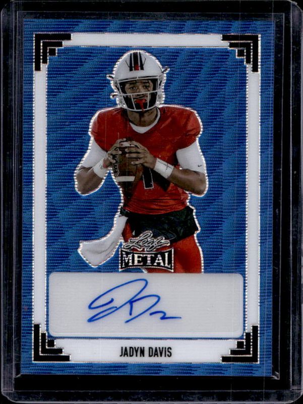 Jadyn Davis 2024 Leaf Metal #91A-JD1 91 Leaf Autographs Wave - Blue /6 RAW