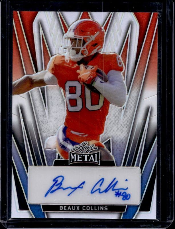 Beaux Collins 2024 Leaf Metal #BA-BC1 Autographs - Prismatic Red, White & Blue /1 RAW