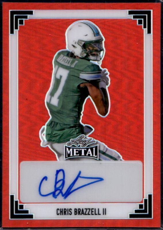 Chris Brazzell 2024 Leaf Metal #91A-CB1 91 Leaf Autographs - Prismatic Red /3 RAW