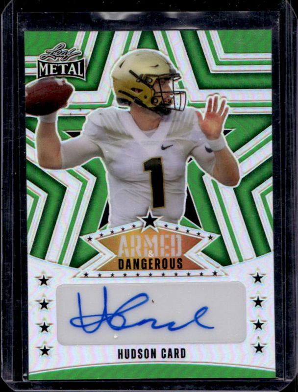 Hudson Card 2024 Leaf Metal #AD-HC1 Armed & Dangerous Autographs - Prismatic Green /5 RAW
