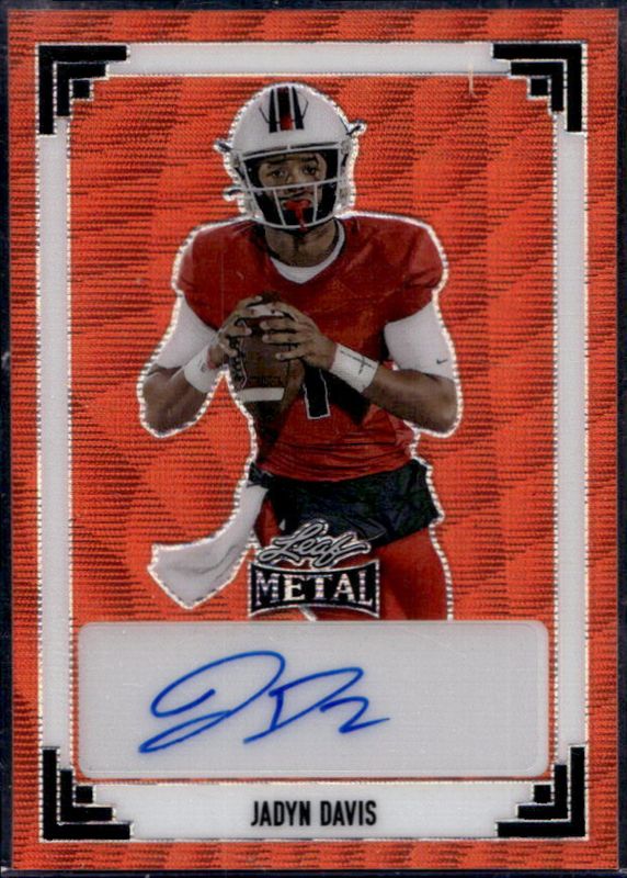 Jadyn Davis 2024 Leaf Metal #91A-JD1 91 Leaf Autographs Wave Orange /1 RAW