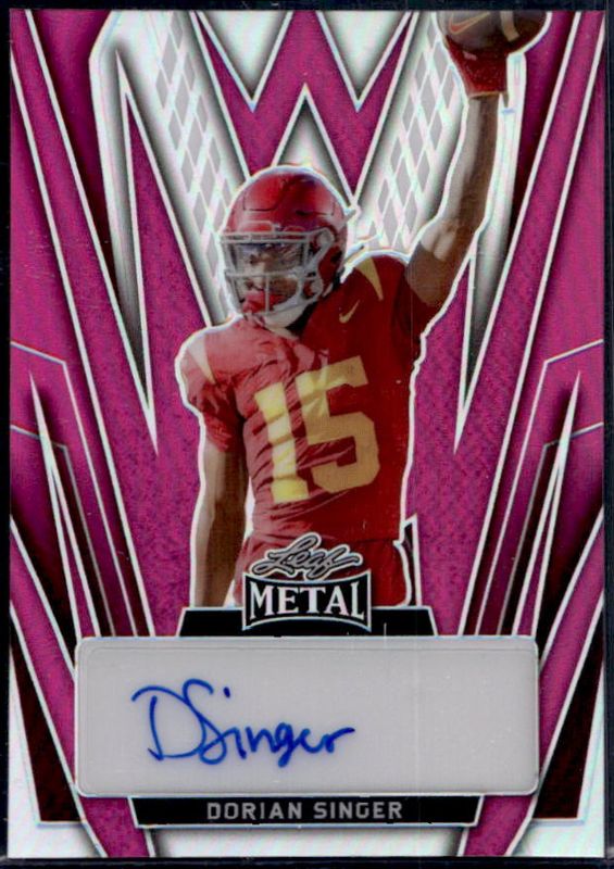 Dorian Singer 2024 Leaf Metal #BA-DS1 Autographs Prismatic Pink /7 RAW