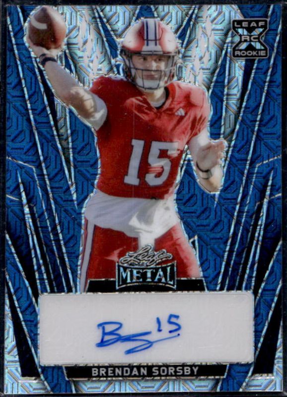 Brendan Sorsby 2024 Leaf Metal #BA-BS1 Autographs - Mojo Blue /8 RAW