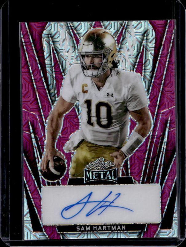 Sam Hartman 2024 Leaf Metal #BA-SH1 Autographs - Mojo Pink /6 Rookie RAW