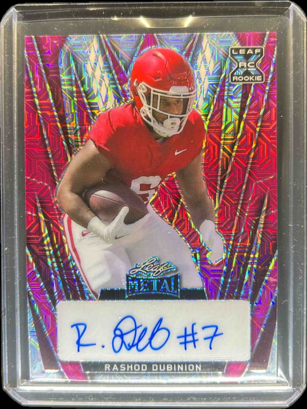 Rashod Dubinion 2024 Leaf Metal #BA-RD1 Autographs - Mojo Pink /6 Rookie RAW