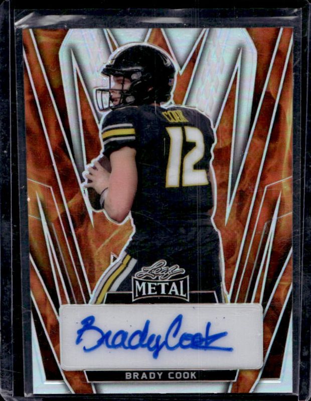 Brady Cook 2024 Leaf Metal #BA-BC3 Autographs Prismatic Fire /9 RAW