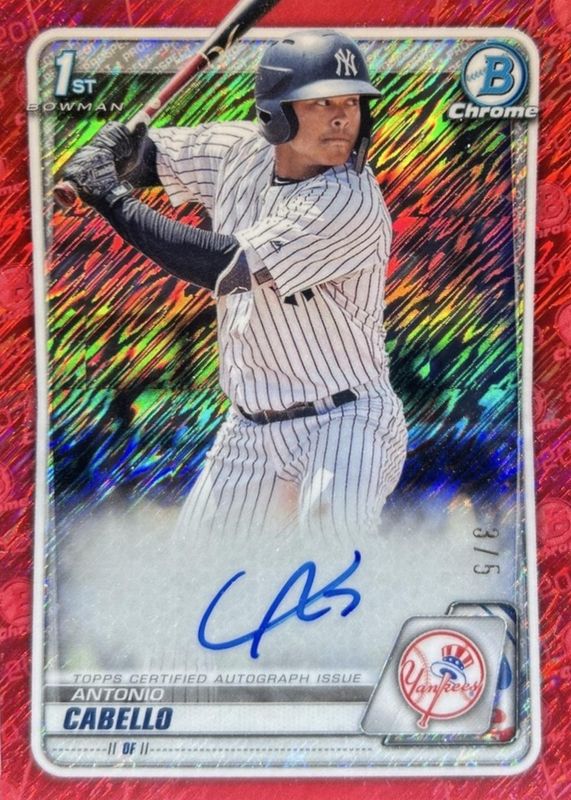 2020 Bowman Chrome #CPA-AC Prospect Auto - Red Shimmer Refractor /5 (1st)