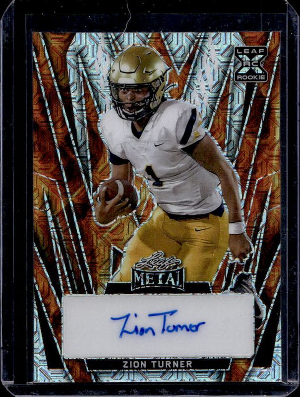 Zion Turner 2024 Leaf Metal #BA-ZT1 Autographs - Mojo Fire /6 Rookie RAW