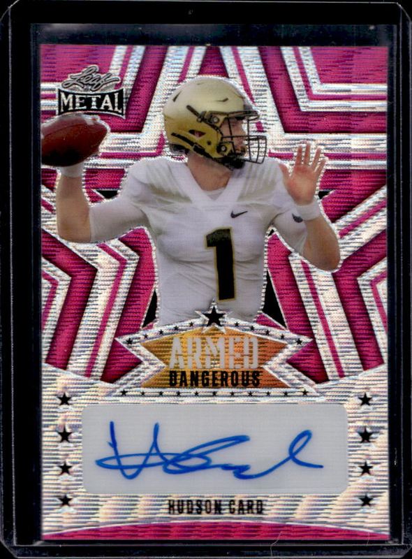 Hudson Card 2024 Leaf Metal #AD-HC1 Armed & Dangerous Autographs Wave Pink /4 RAW