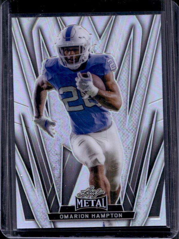 Omarion Hampton 2024 Leaf Metal #82 Prismatic Silver RAW