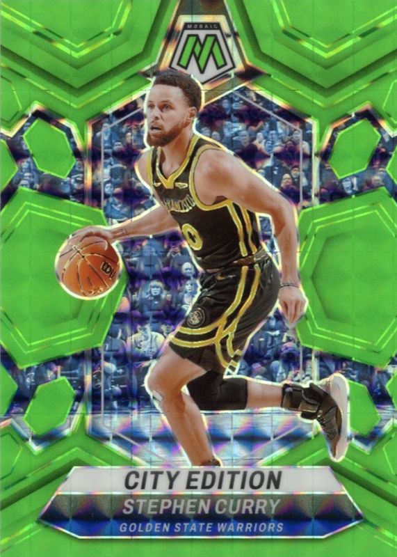 Stephen Curry 2023 Mosaic #276 City Edition - Green Fluorescent /10 RAW