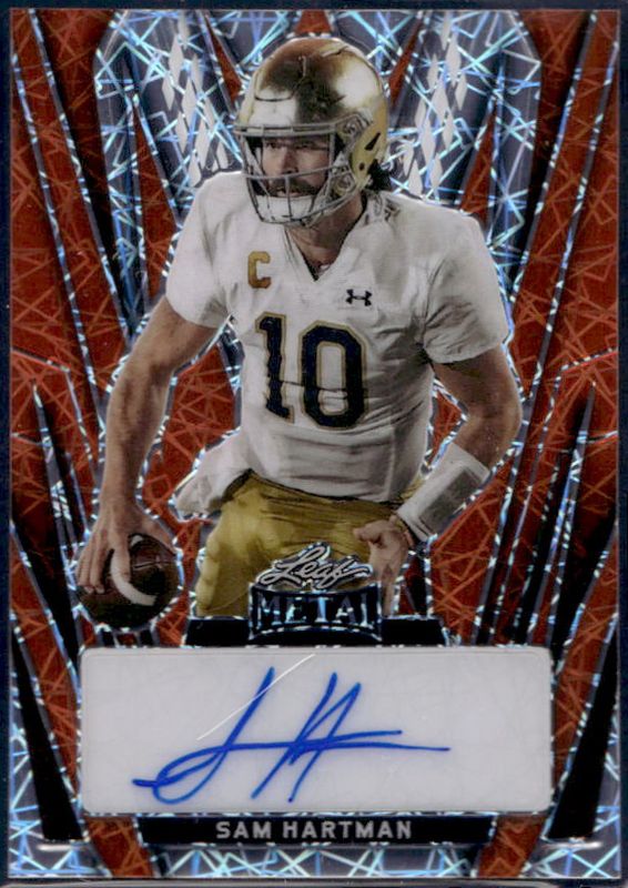 Sam Hartman 2024 Leaf Metal #BA-SH1 Autographs - Laser Orange /1 Rookie RAW