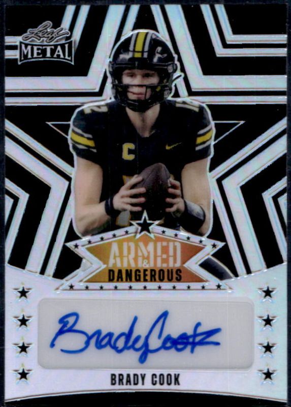 Brady Cook 2024 Leaf Metal #AD-BC1 Armed & Dangerous Autographs - Prismatic Black /6 RAW
