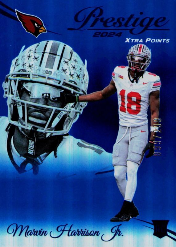 Marvin Harrison Jr. 2024 Prestige #303 Blue Premium Xtra Points /299 Rookie RAW