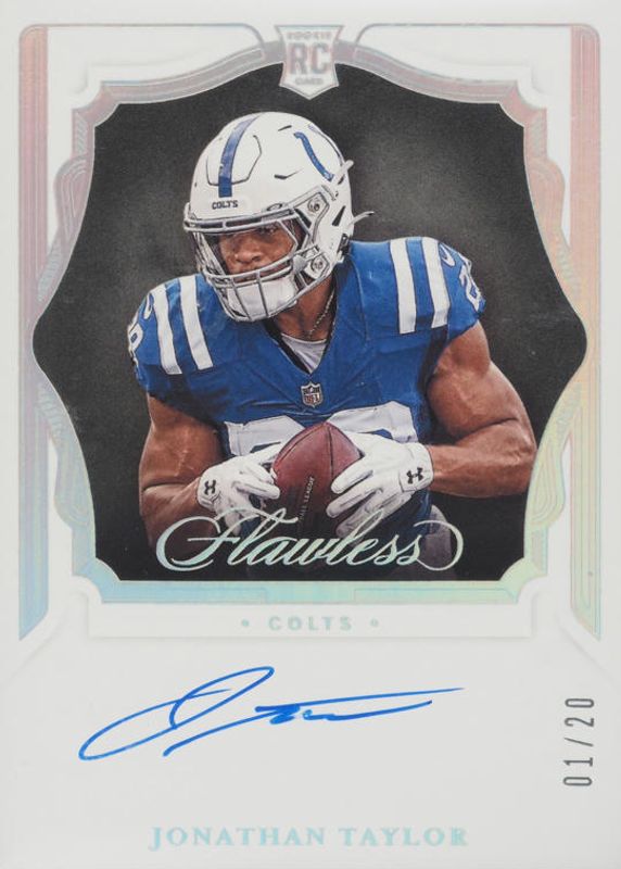 Jonathan Taylor 2020 Flawless #RSS-JTA Rookie Shadow Signatures - Silver (/20)