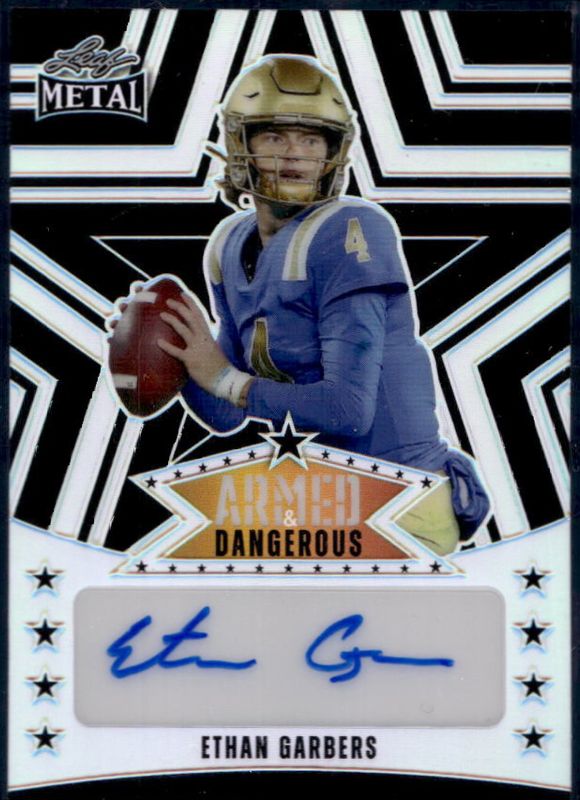 Ethan Garbers 2024 Leaf Metal #AD-EG1 Armed & Dangerous Autographs - Prismatic Black /6 RAW