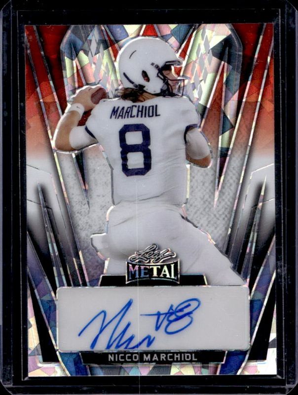Nicco Marchiol 2024 Leaf Metal #BA-NM1 Autographs - Crystal Red, White & Blue /1 RAW