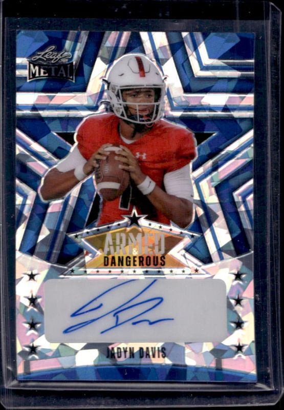 Jadyn Davis 2024 Leaf Metal #AD-JD1 Armed & Dangerous Autographs - Crystal Blue /7 RAW