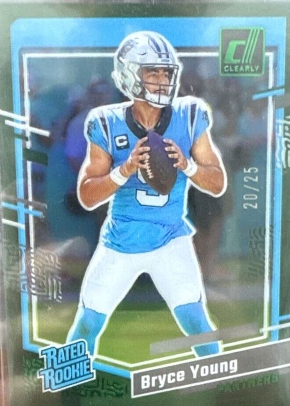 Bryce Young 2023 Clearly Donruss #95 Green /25 Rookie RAW