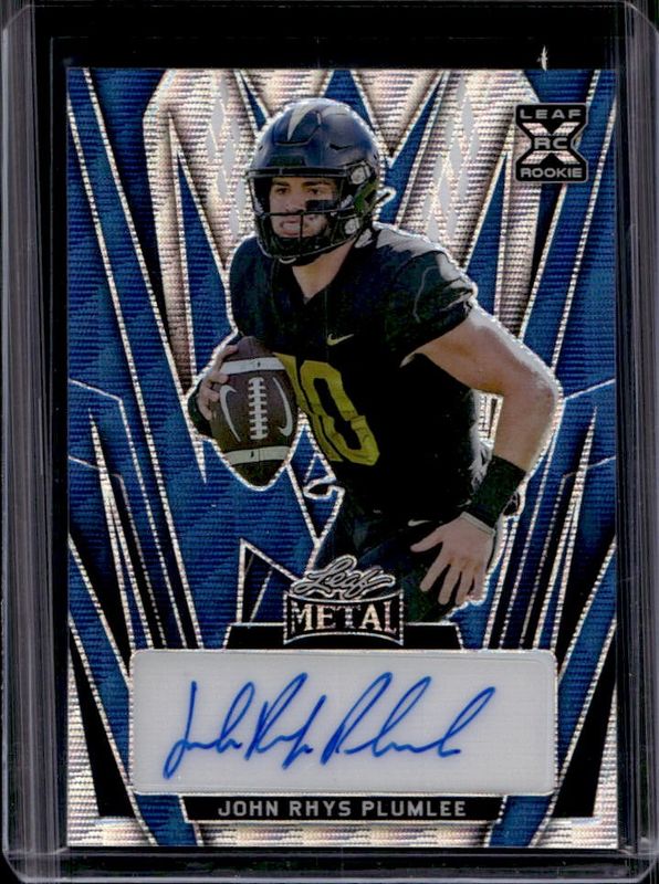 John Rhys Plumlee 2024 Leaf Metal #BA-JRP Autographs Wave - Blue /6 RAW