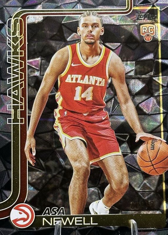 Asa Newell 2025 Topps #223 Black Diamante Foil /10 Rookie RAW