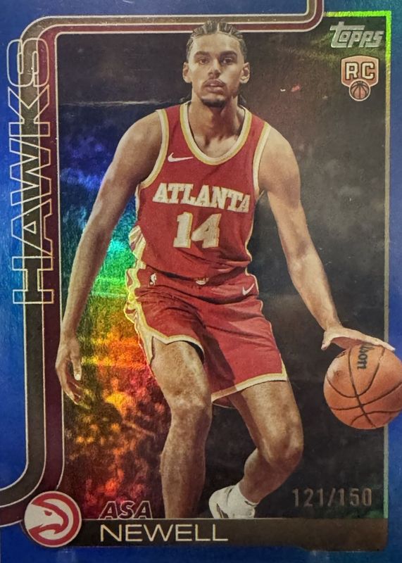 Asa Newell 2025 Topps #223 Blue Holo Foil /150 Rookie RAW