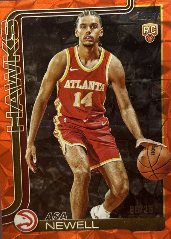 Asa Newell 2025 Topps #223 Orange Diamante Foil /25 Rookie RAW