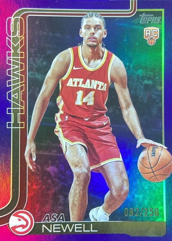 Asa Newell 2025 Topps #223 Purple Rainbow /250 Rookie RAW