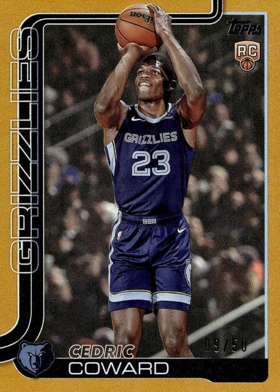 Cedric Coward 2025 Topps #211 Gold Rainbow /50 Rookie RAW