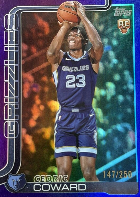 Cedric Coward 2025 Topps #211 Purple Rainbow /250 Rookie RAW