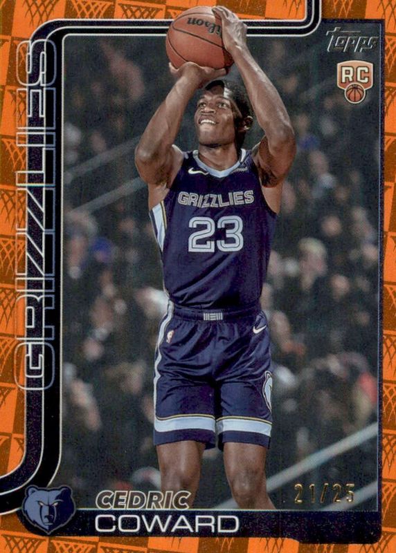 Cedric Coward 2025 Topps #211 Season Tip-Off Orange Foilboard /25 Rookie RAW