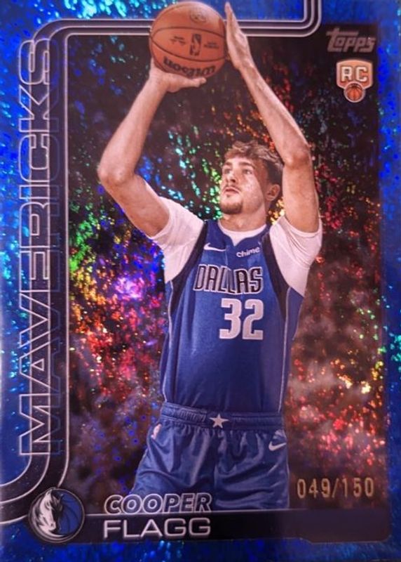 Cooper Flagg 2025 Topps #201 Blue Holo Foil /150 Rookie RAW
