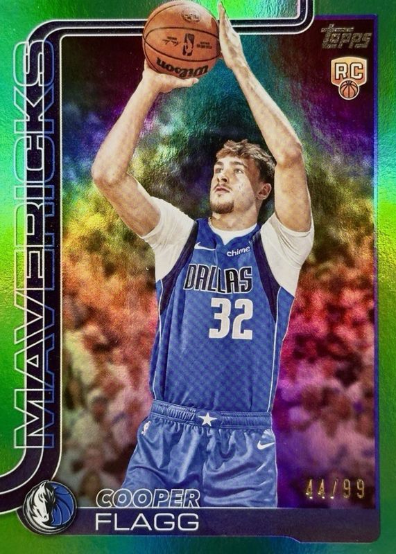 Cooper Flagg 2025 Topps #201 Green Rainbow /99 Rookie BGS 8.5