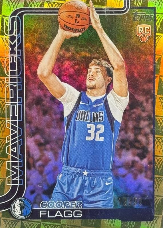 Cooper Flagg 2025 Topps #201 Season Tip-Off Gold Foilboard /50 Rookie RAW