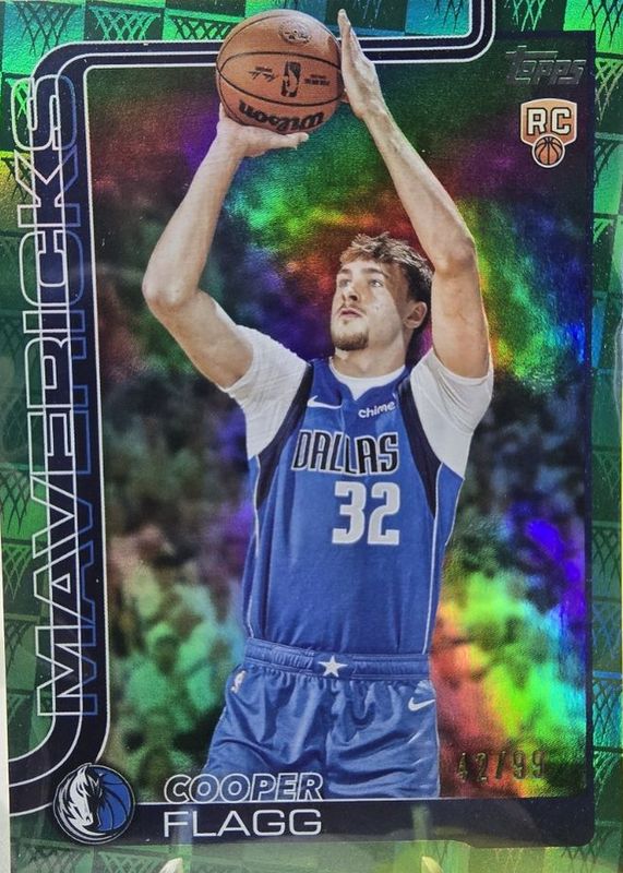 Cooper Flagg 2025 Topps #201 Season Tip-Off Green Foilboard /99 Rookie PSA 10
