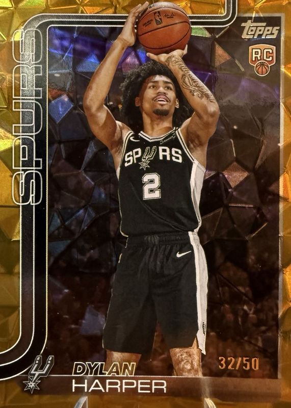 Dylan Harper 2025 Topps #202 Gold Diamante Foil /50 Rookie RAW