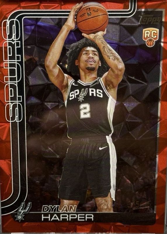 Dylan Harper 2025 Topps #202 Red Diamante Foil /5 Rookie RAW