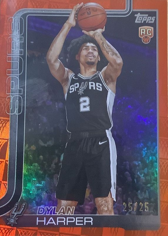 Dylan Harper 2025 Topps #202 Season Tip-Off Orange Foilboard /25 Rookie RAW