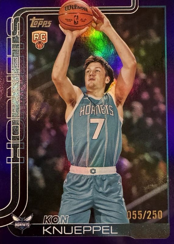 Kon Knueppel 2025 Topps #204 Purple Holo Foil /250 Rookie RAW