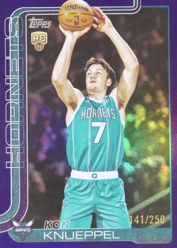 Kon Knueppel 2025 Topps #204 Purple Rainbow /250 Rookie RAW