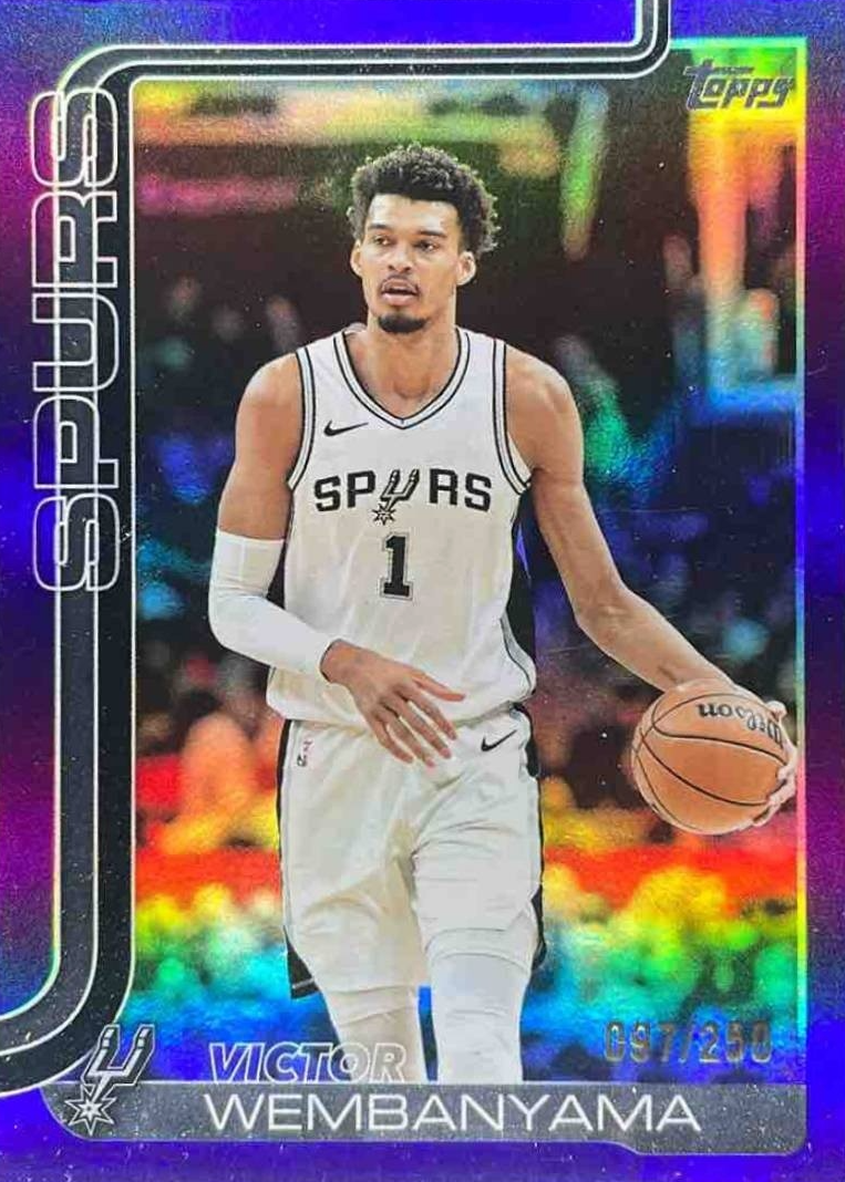 Victor Wembanyama 2025 Topps #195 Purple Rainbow /250 Price Guide