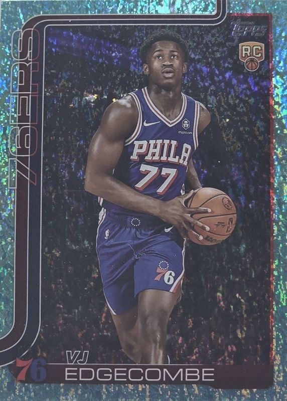 VJ Edgecombe 2025 Topps #203 Aqua Holo Foil Rookie RAW