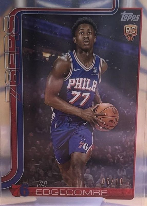VJ Edgecombe 2025 Topps #203 Clear /10 Rookie RAW