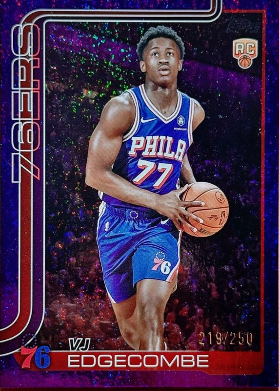 VJ Edgecombe 2025 Topps #203 Purple Holo Foil /250 Rookie RAW