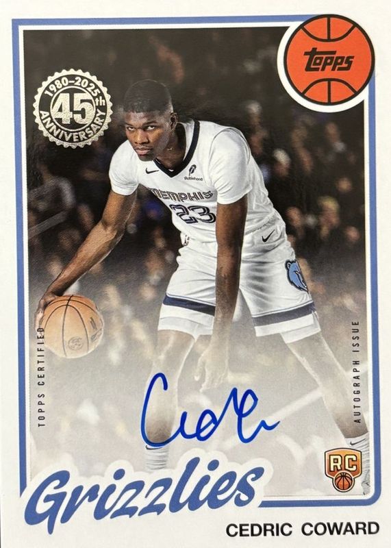 Cedric Coward 2025 Topps #80B2R-CC 1980-81 Topps Rookie Autographs