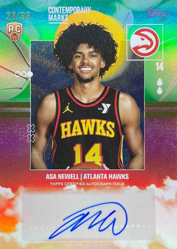 Asa Newell 2025 Topps #CM-AN Contemporary Marks - Green Rainbow /99 Rookie RAW