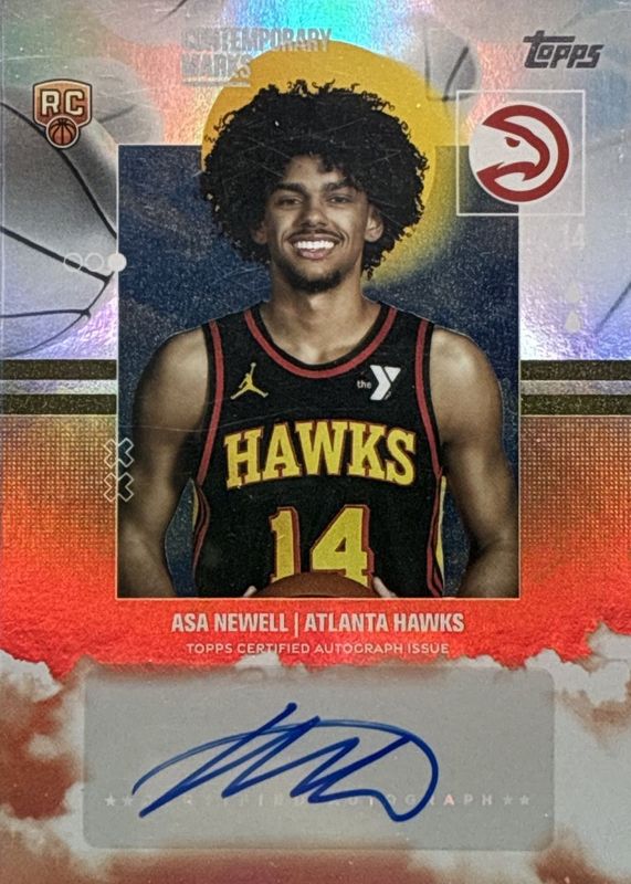 Asa Newell 2025 Topps #CM-AN Contemporary Marks - Rainbow Foilboard Rookie RAW
