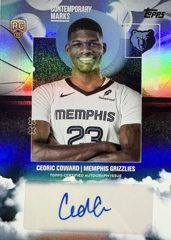 Cedric Coward 2025 Topps #CM-CC Contemporary Marks - Rainbow Foilboard Rookie RAW